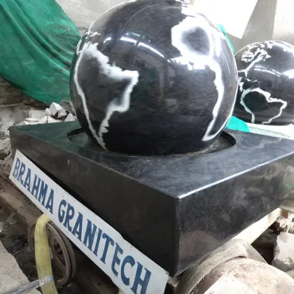 large stone garden stone carving marble rolling sphere fountain