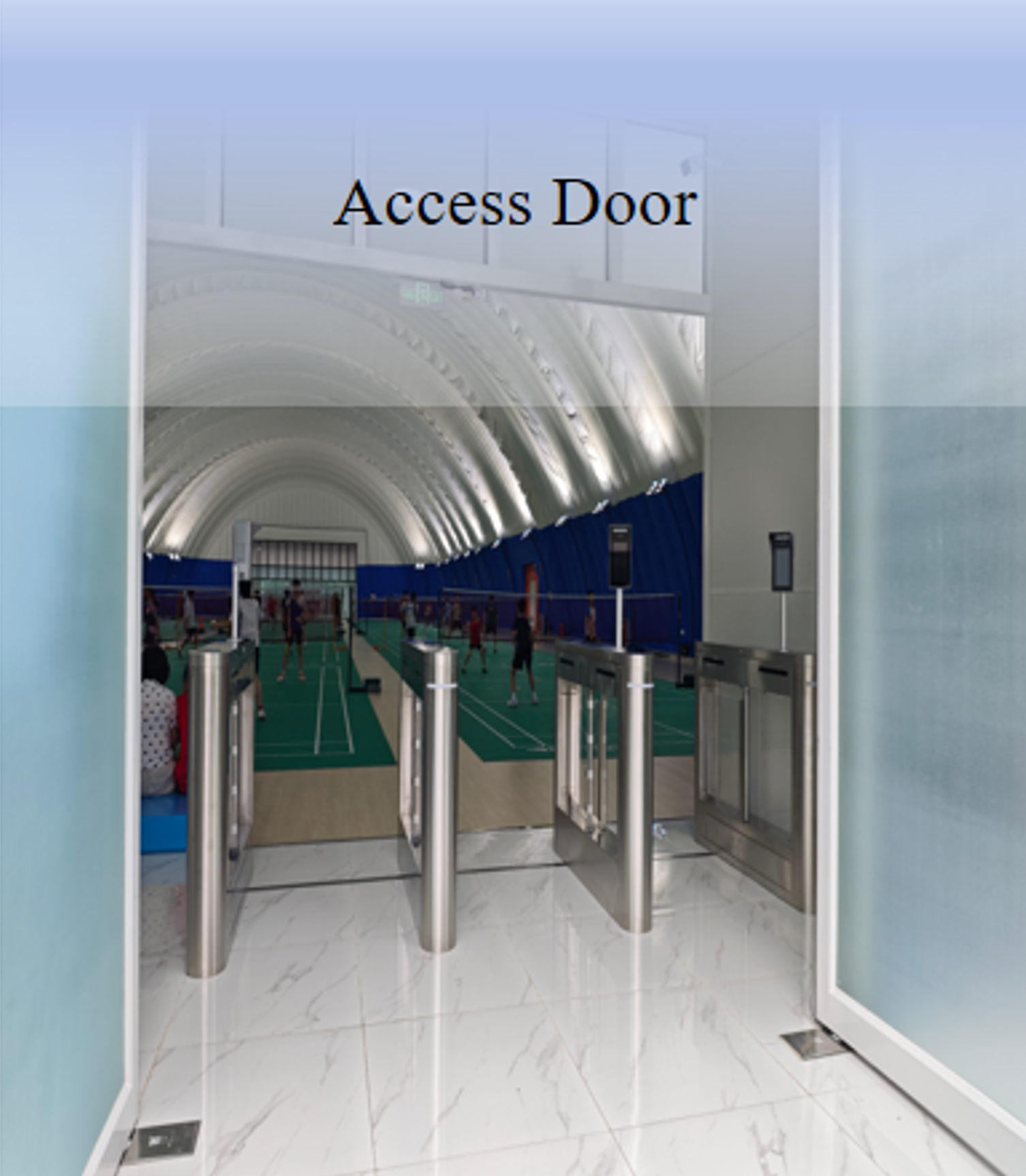 Inflatable structure access door