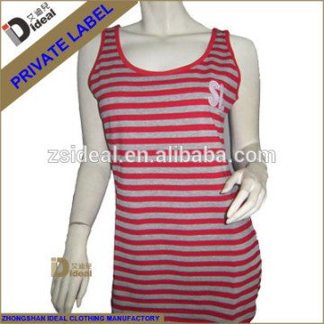 100%cotton yarm dyed stripe casual womens tank top