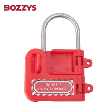 Safety Butterfly Lockout Hasp with Red Plastic Handle and Stainless Steel Shackle for Up to 2 Padlocks