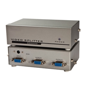 1x2 splitter VGA con larghezza di banda opzionali: 150 MHz, 250MHz, 350MHz