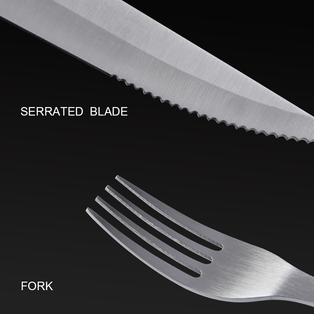 Wooden Handle Steak Knife and Fork for Restaurants