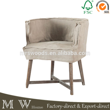 french natural upholstered fabric wood dining chair, retro vintage wood chair, wood dining chair