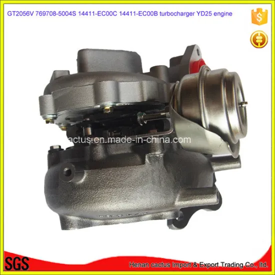 Gt2056V Yd25 Turbo 769708-5004s 14411-Ec00c 14411-Ec00b Turbocharger for Nissan