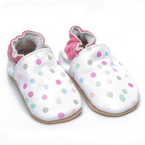 Красочные печатные детские мягкие кожаные тапочки обувь