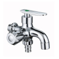 Bathroom Double handle three way SS304 bibcock faucet