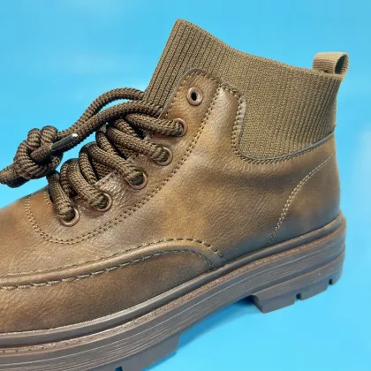 High Top Men's PU Leather Martin Boots Shoes Fashion Walk