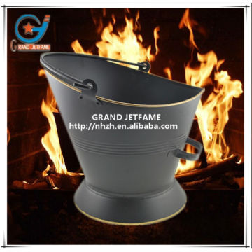 fireplace accessory matt black duckbill 35.5 cm coal bucket with handle