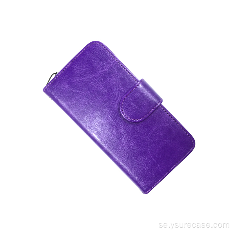 Anpassad läderplånbok telefonfodral med spegelkort