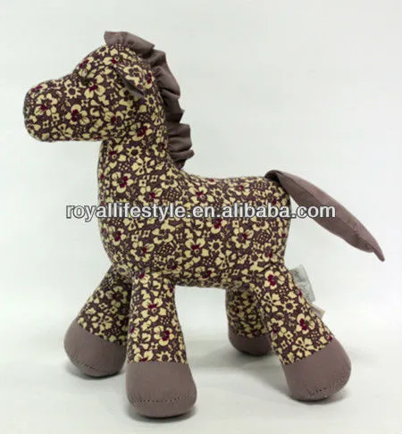 Plush and stuffed fabric hourse