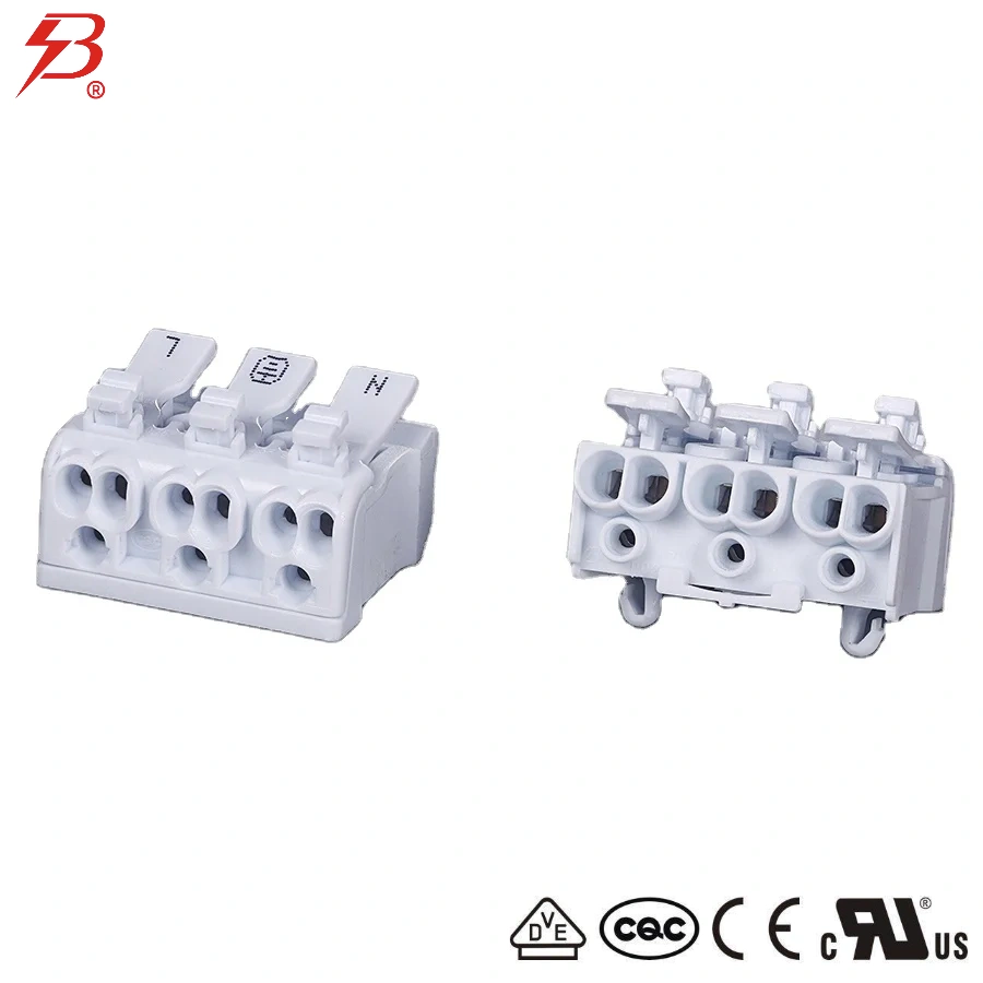 3 ports Connecteur de fil poussé rapide