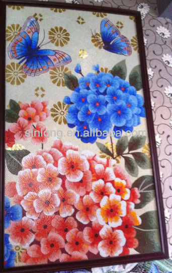 flower glass mosaic patterns/glass mosaic picture
