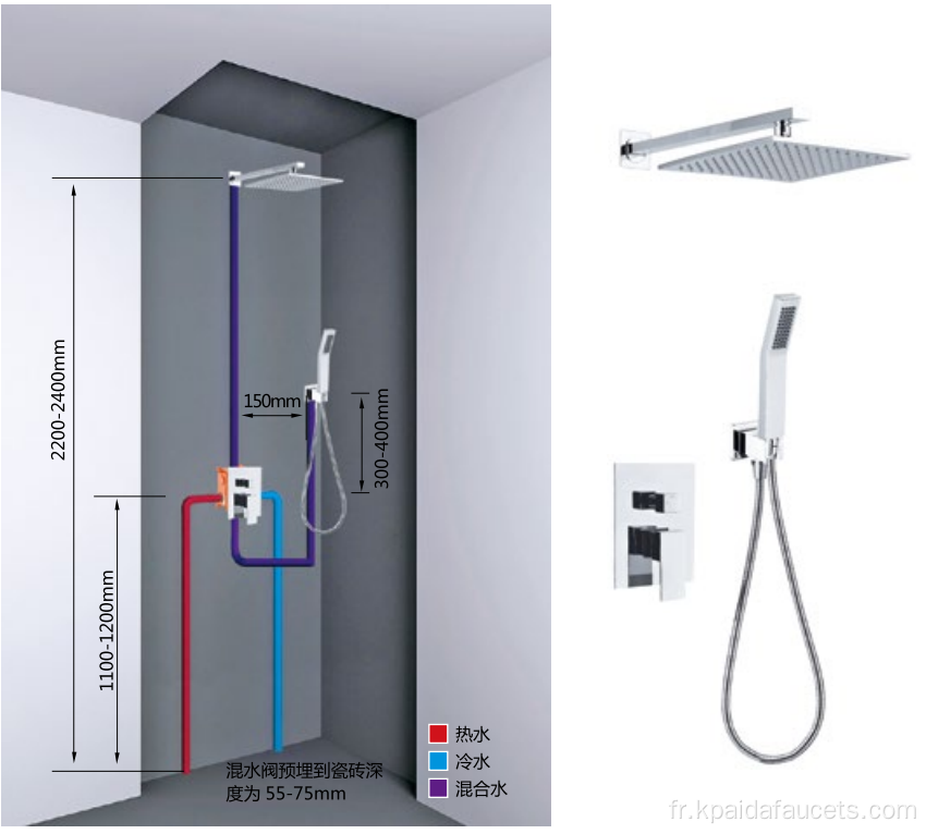 Recommande fortement le robinet de douche chromé bien transporté