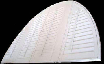 Scalloped Grey Indoor Window Shutters Basswood Manual With Tilt Bar