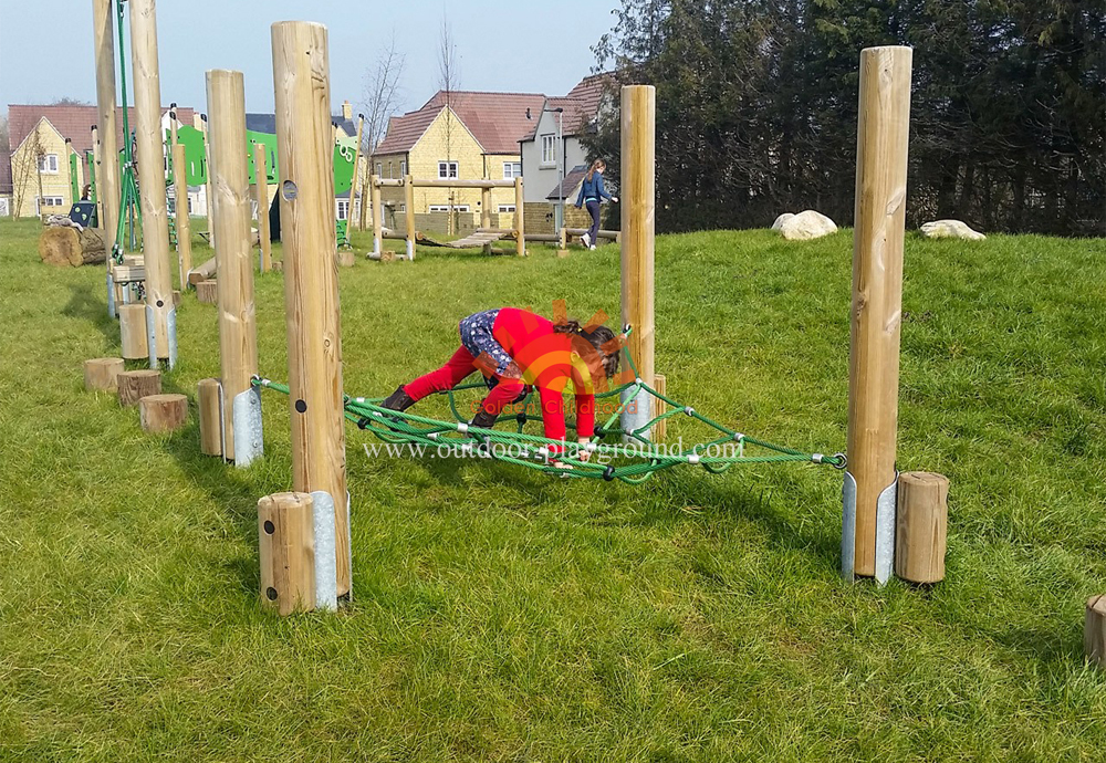 climbing net frame on park for kids