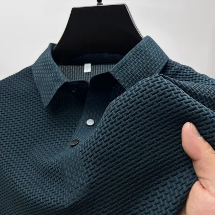 Custom Summer New Men's Hollow Breathable Business Polo Shirt