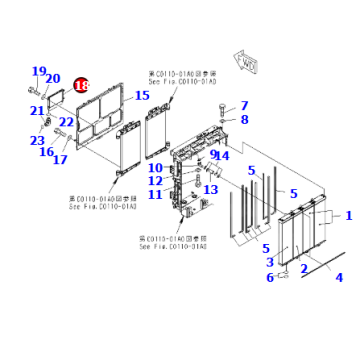 Hydraulic oil cooler 561-03-81280 is suitable for mining truck HD785-7