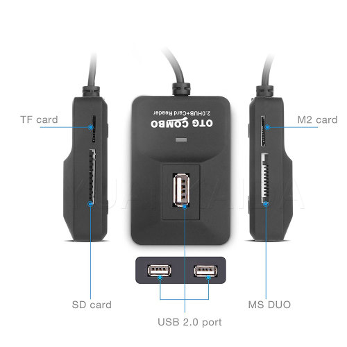 3-Port USB 2.0 Hub with card reader