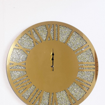 Orologio da parete decorativo a specchio oro in mattoni rotti moderni di alta gamma