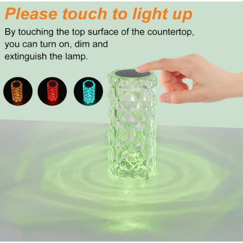 RGB Night Light Touch USB USB LED LED ROSE Diamond Lámparas de mesa para la cena de fiesta de dormitorio luces creativas