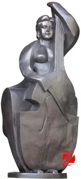 Bronze abstract music figure sculpture pipa figure statue