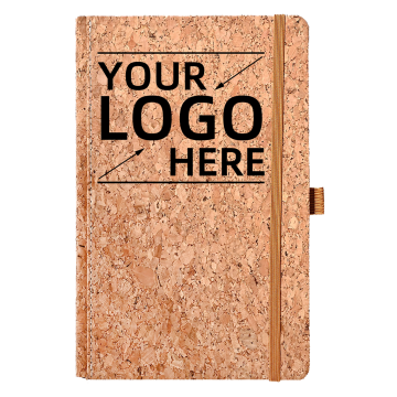Το οικολογικό περιοδικό Cork Journal με το Custom Logo Foil Print, το μέγεθος του A5, την ελαστική ζώνη και την κορδέλα