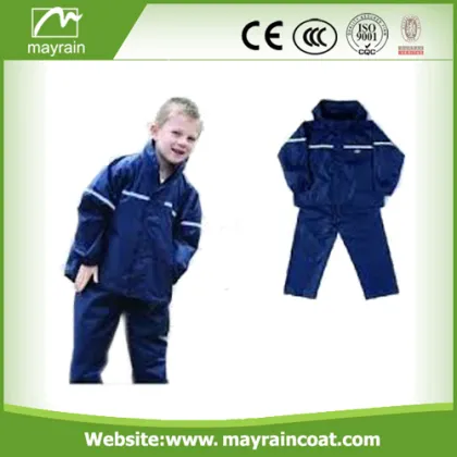 Polyester Children Black Blue Red Rainsuits