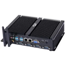 Fanless mini pc industrial computer with USB 3.0 4*COM HDMI Intel Celeron C1037U C1007U Core i5 3317U Windows 10 Linux