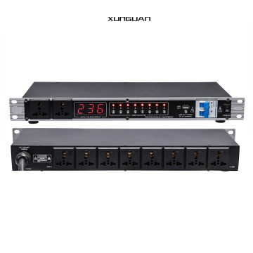 エアスイッチ付きSR -828パワーストリップ-10ソケット、8+2ウェイパワーシーケンサーとアンプ用のフィルター
