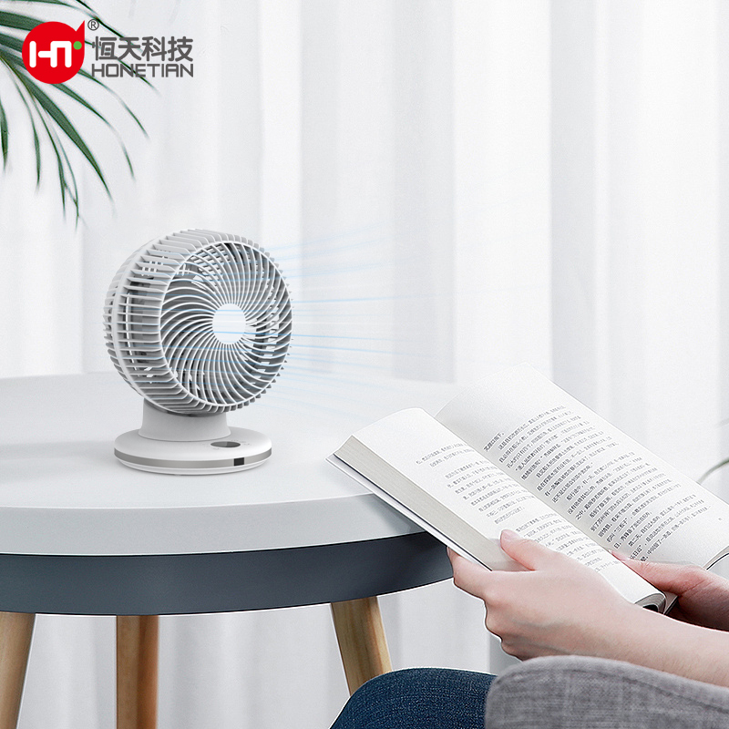 HONETIAN spiral grill 3 speeds 3D oscillation 8 inches AC circulator table white colour hot sellers indoor plastics fan