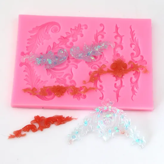 DIY Lace Shape Silicone Mold for Chocolate and Baking: Reusable Traditional Design Silicone Resin Mold for Hand-Made Decorations