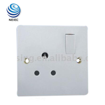 5A 1 gang 3 round pin Electrical wall socket with switch
