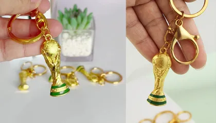 Zinc Plated Galvanized Keychain - Football Mundial 2022 Keychain for Sale