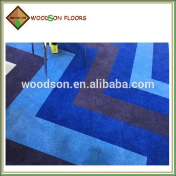 Hot Sale 25*100 cm DIY Cut Pile Blue Nylon Carpet Tile With PVC Backing