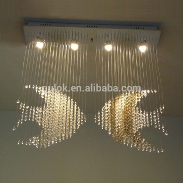Peixe duplo moderno led teto cristal