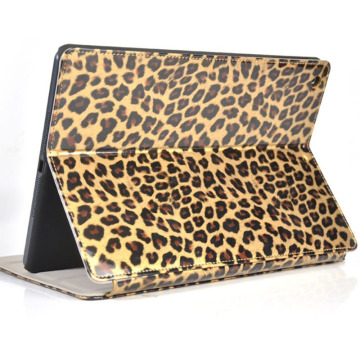 Leopard Stand Genuine Leather Smart Case for iPad Air with Inner Slim PC