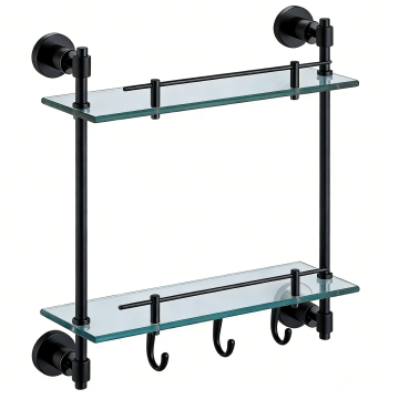 Double Layer Glass Bathroom Shelf