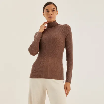 Ladies Fashion Custom Knitted Turtleneck Sweater