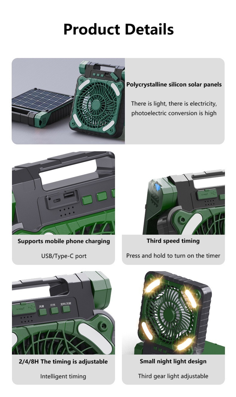 solar fan with battery