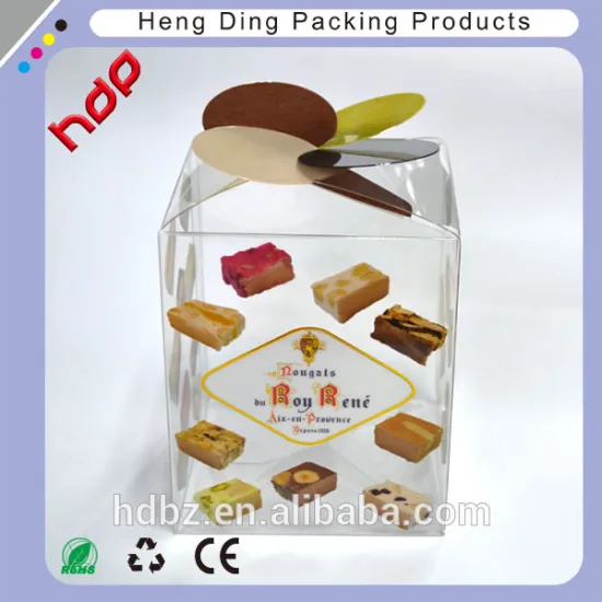 Fancy Soft crease rectangular clear plastic box for cake,candy