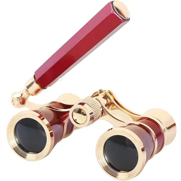 Antique 3x25 Mini Compact Lightweight Lady's Binoculars with Foldable Handle