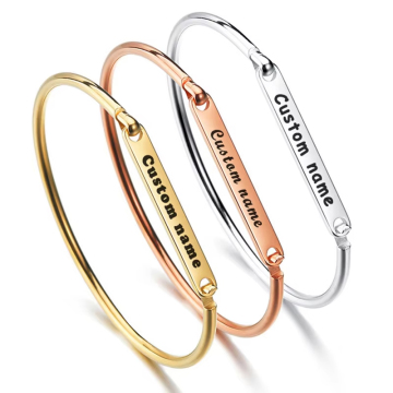 Braccialetti placcati in oro in acciaio inossidabile personalizzato all'ingrosso