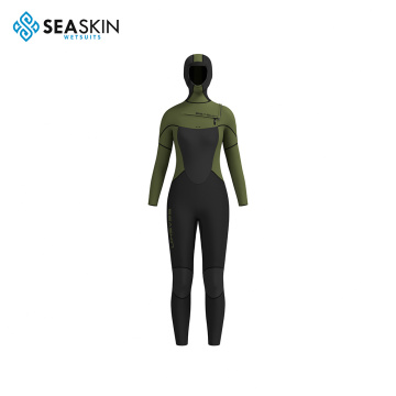 Seaskin Womens 5/4mm hooded neoprene wetsuits