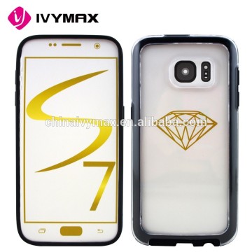 2016 Hybrid combo case for Samsung galaxy S7 crystal clear back mobile phone case