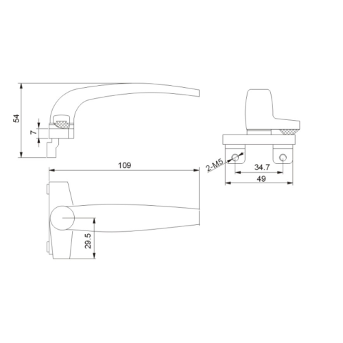 3H-G017 Glatte Linien-Flügel-Fenster-Hardware-Griff