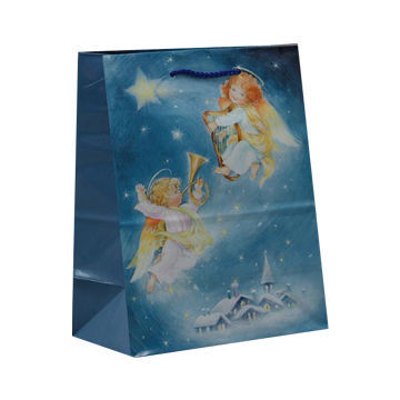 Christmas Paper Bag, Made of 157gms SBS, Customized Designs and Sizes are Accepted