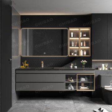 Solid Wood Bathroom Vanity Cabinet with Mirror - Best Selling
