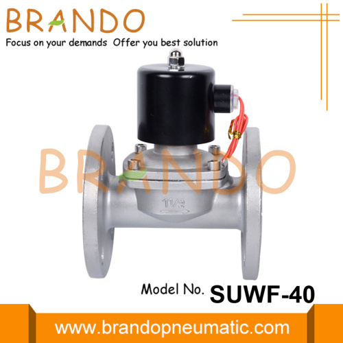 SUWF-40 Válvula Solenoide de Agua con Brida de Acero Inoxidable de 1.5 &#39;&#39;