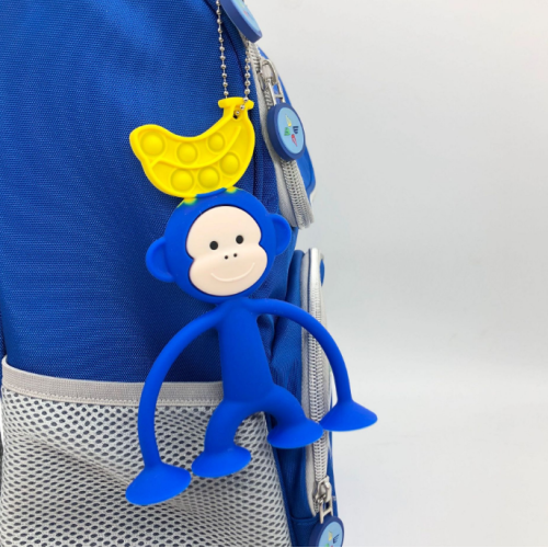 Jouets sensoriels de porte-clés Silicone de singe personnalisé