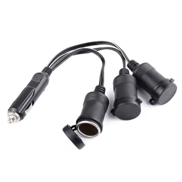 12V DC Power Socket 3-Way Lighter Adapter Car Cigarette Lighter Plug with Protective Cap
